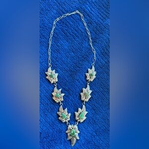 Native American Navajo Sterling Silver Signed Leaf Necklace Julia Martinez!